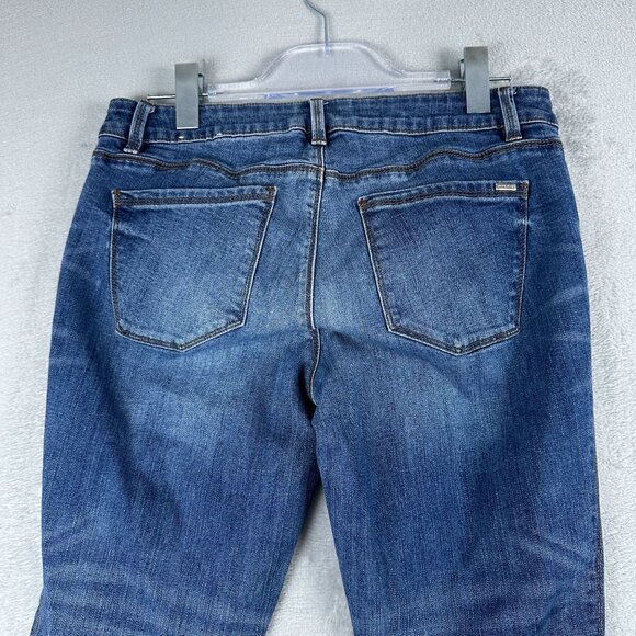 White House Black Market Skinny Jeans Womens Size 10 The Skimmer Tassel Hem Blue - Picture 5 of 13